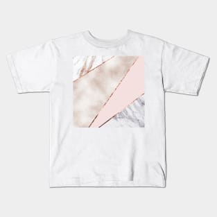 Shimmering rose gold with rose gold marble Kids T-Shirt